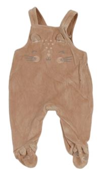 Starorůžové sametové dupačky s kočkou George