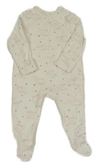 Smetanový overal s nápisy a srdíčky George