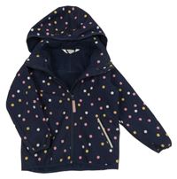 Tmavomodrá puntíkatá softshellová bunda s kapucí H&M