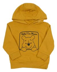 Okrová žebrovaná mikina s Púem a kapucí Disney