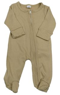 Pískový žebrovaný úpletový overal