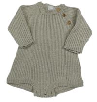 Béžové melírované žebrované pletené body