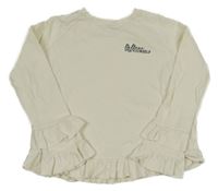 Smetanová mikina s nápisem a volány River Island