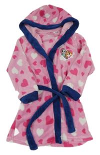 Růžový chlupatý župan se srdíčky a kapucí - Paw Patrol Nickelodeon