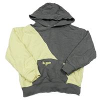 Tmavošedo-žlutá mikina s kapucí Primark