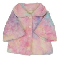 Růžovo-barevná kožešinová zateplená bunda