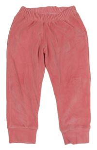 Růžové plyšové tepláky