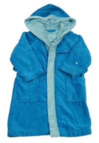 Modrý froté župan s kapucí