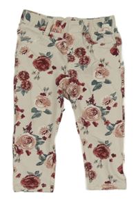 Béžové květované tregíny H&M