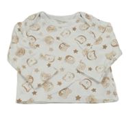 Bílé triko s medvědy a hvězdami Nutmeg