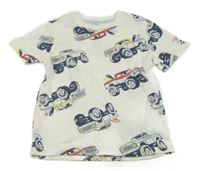 Smetanové tričko s auty