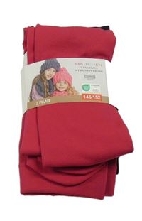 Nové - 2x thermo punčocháče - malinové + černé