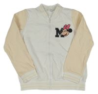 Bílo-meruňková propínací mikina s Minnie LC Waikiki