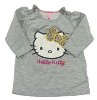 Šedá melírovaná lehká mikina s Hello Kitty zn. C&A