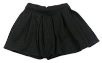 Černo-šedá kostkovaná sukně s všitými kraťasy Zara