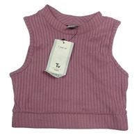 Starorůžový úpletový crop top zn. Tu