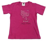 Tmavorůžové tričko s Hello Kitty z kamínků 