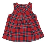 Červeno-tmavomodré kostkované šaty H&M