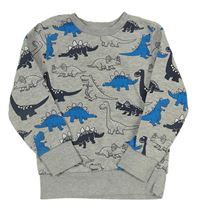 Šedá vzorovaná mikina s dinosaury C&A