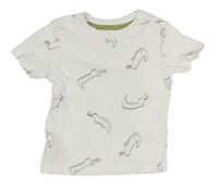 Bílé tričko s dinosaury PRIMARK