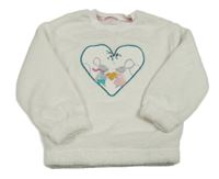 Bílá plyšová mikina s myškami M&S