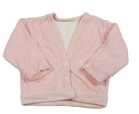 Světlerůžová sametová propínací mikina 