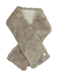 Béžovo-smetanová kožešinová/plyšová šála 