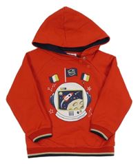 Červená mikina s potiskem a kapucí Mayoral