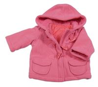 Růžový fleecový zateplený kabátek s kapucí M&S