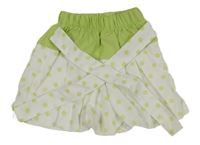 Bílo-zelená puntíkatá sukně s páskem 