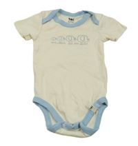 Smetanové body s modrým lemem a slony 