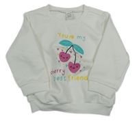 Bílá mikina s třešněmi 