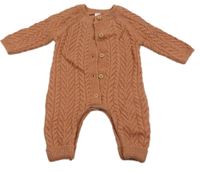 Hnědý vzorovaný pletený overal M&S