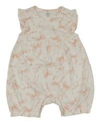 Bílo-růžový kraťasový overal s mašličkami F&F