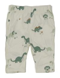 Bílé tepláky s dinosaury 
