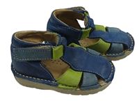 Modro-zelené kožené sandály vel. 20