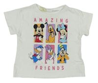 Smetanové tričko s Minnie a přáteli zn. Zara