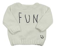 Bílý žinylkový svetr s nápisem zn. Next