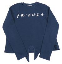 Tmavomodrá crop mikina - Přátelé 