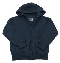 Tmavomodrá propínací mikina s kapucí Primark