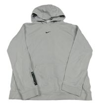 Světlešedá mikina s logem a kapucí Nike