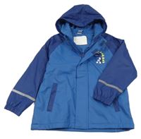 Tmavomodrá voděodolná lehce zateplená bunda s dinem a kapucí Kiki&Koko