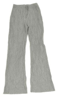 Světlešedé žebrované flare legíny 