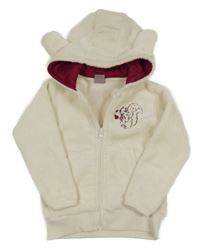 Smetanová plyšová propínací mikina s veverkou a kapucí Kiki&Koko