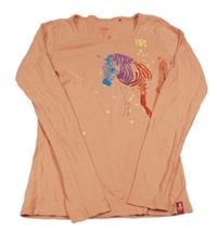 Broskvové pyžamové triko se zebrou Esprit