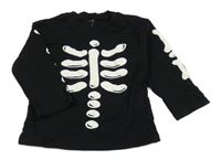 Černé triko s kostrou H&M