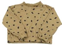 Béžovo-tmavohnědá crop mikina s tvary Pep&Co