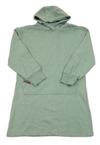 Zelené vzorované teplákové šaty s kapucí Yigga