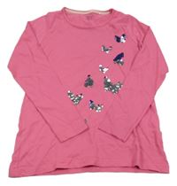 Růžové triko s motýlky Yigga
