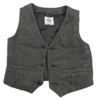 Hnědo-bílá melírovaná tepláková slavnostní vesta C&A